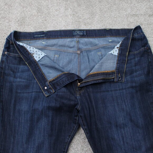 Lucky Brand Jeans Mens 48x26 Blue 181 Relaxed Straight Cotton Stretch 5-Pocket - Picture 10 of 15